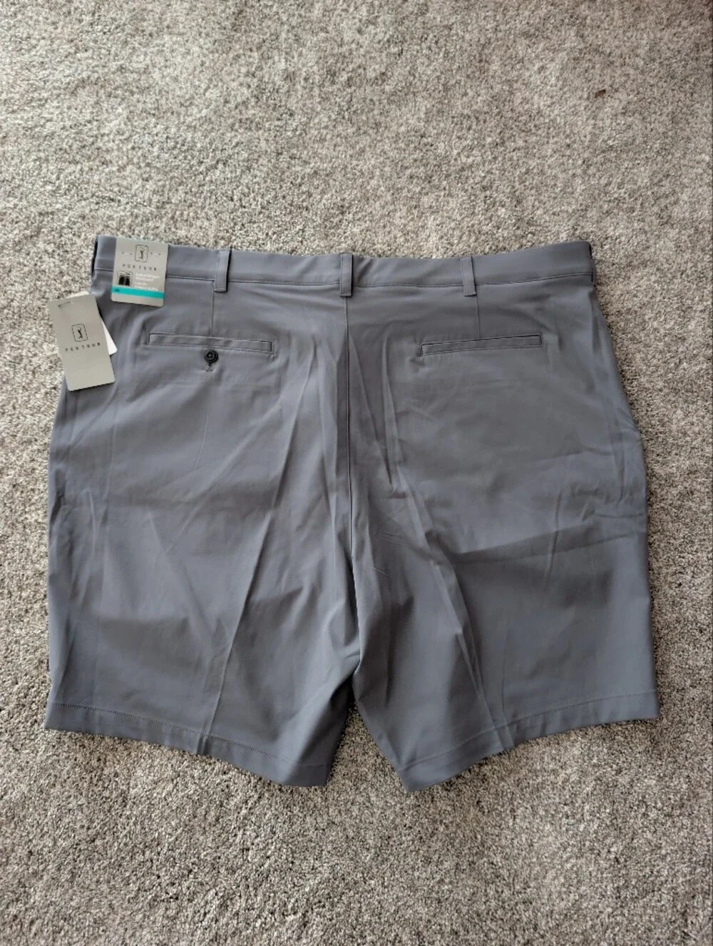 NWT PGA TOUR Men's Performance Golf Shorts Gray Size 46 Big & Tall Flat Front